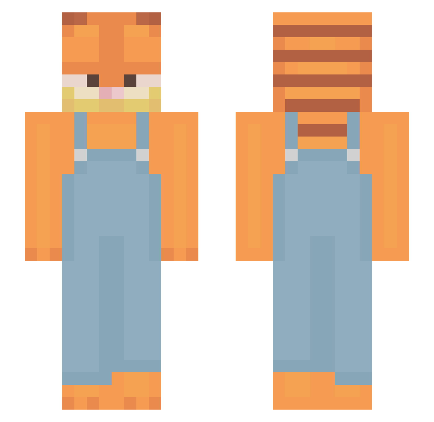 Julie Minecraft skin, front and back view