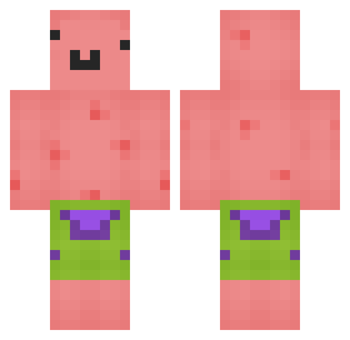 Ultimeuhhh Minecraft skin, front and back view