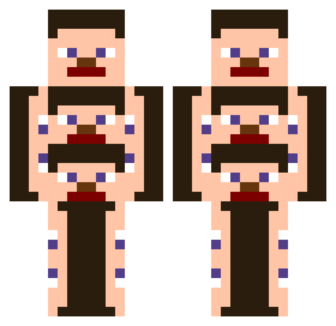 qkdrnQnd Minecraft skin, front and back view