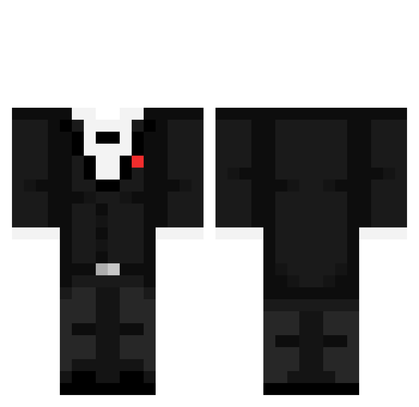 Sanitize Minecraft skin, front and back view