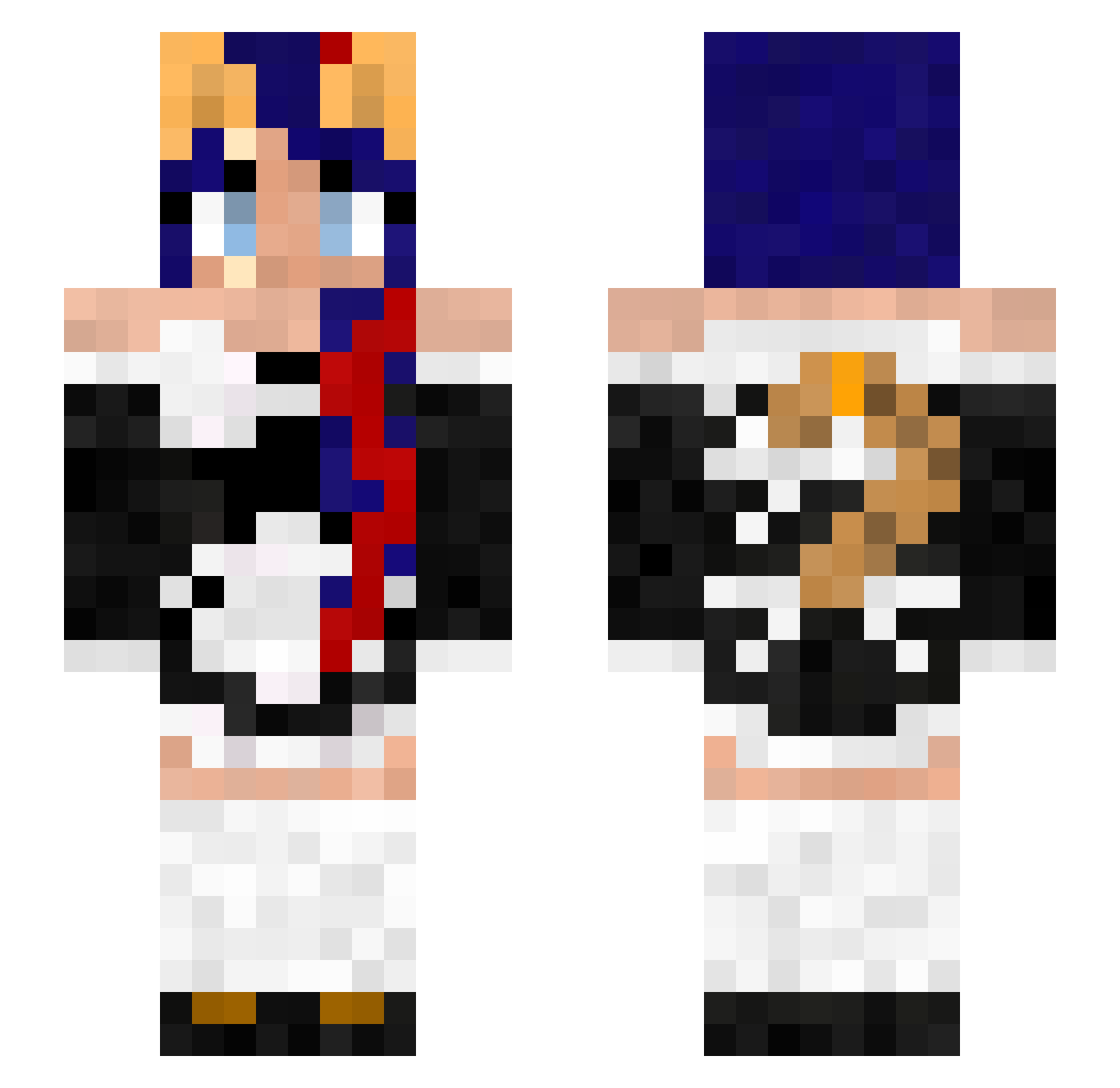 FabriCayke Minecraft skin, front and back view