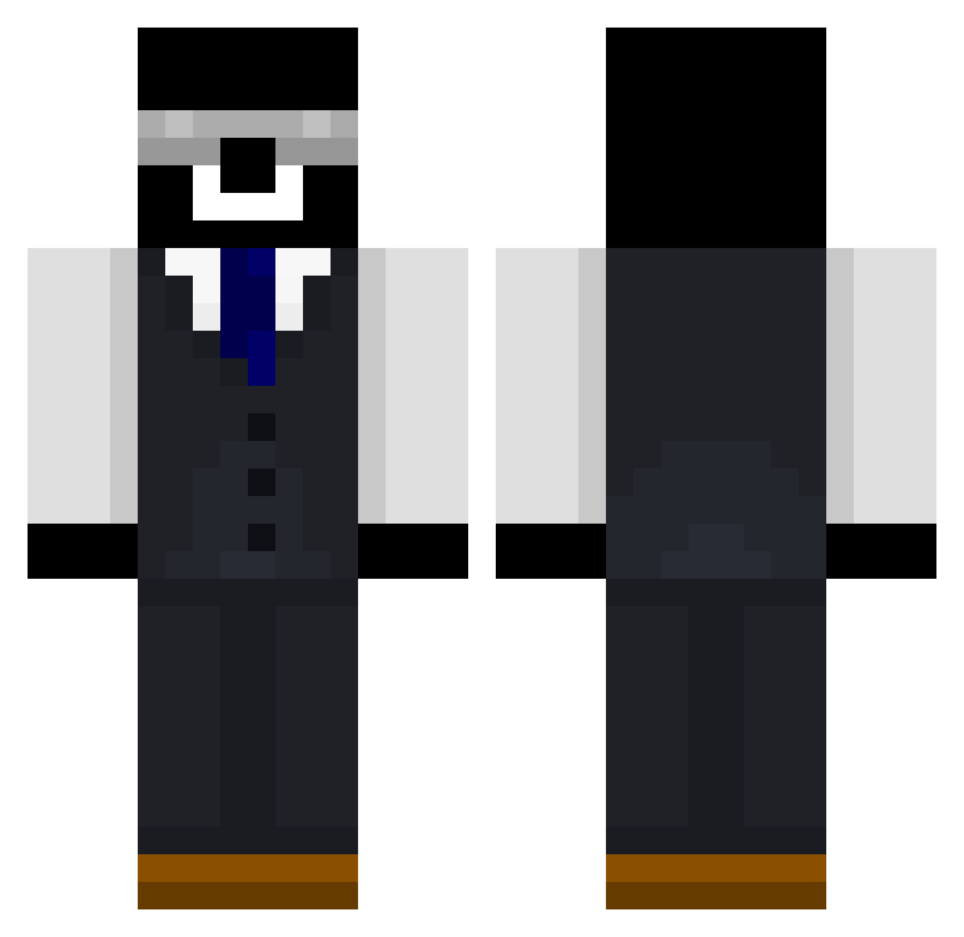 skuhbaba Minecraft skin, front and back view