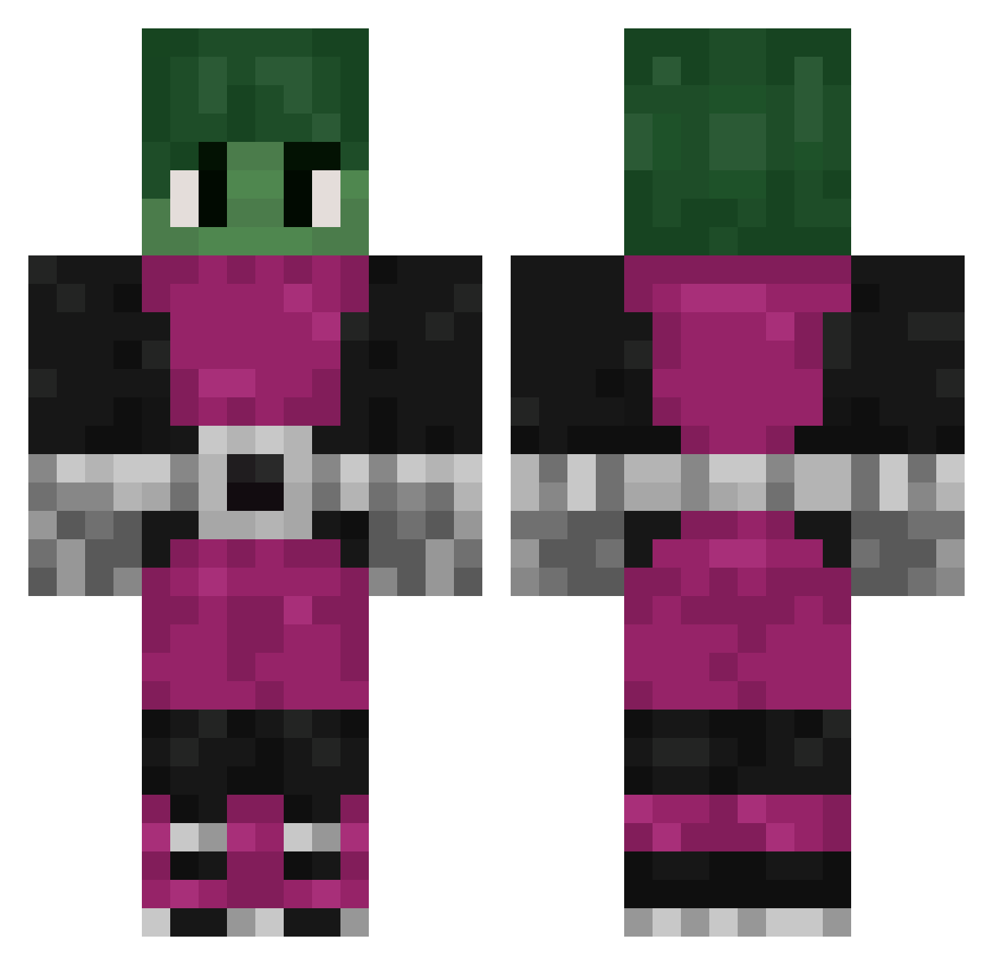 BeastBoyTaken Minecraft skin, front and back view