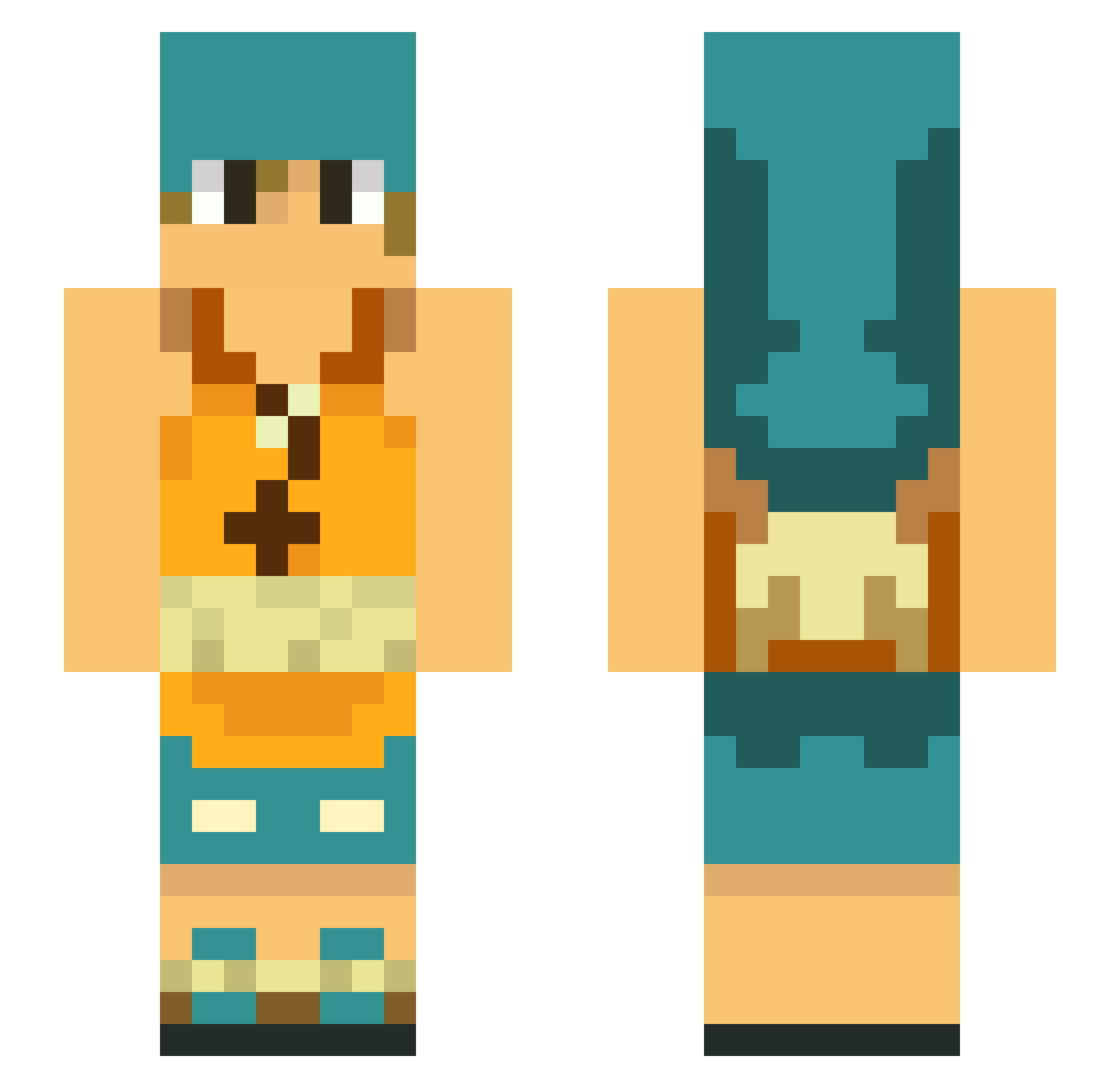 xKiriatos_626x Minecraft skin, front and back view