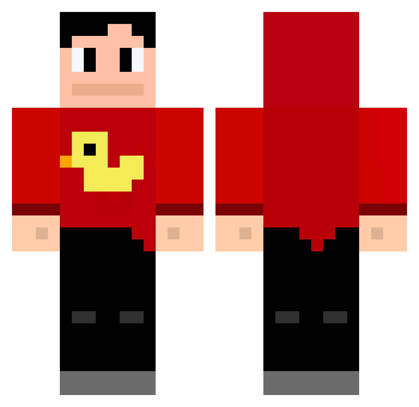 JacobH08 Minecraft skin, front and back view