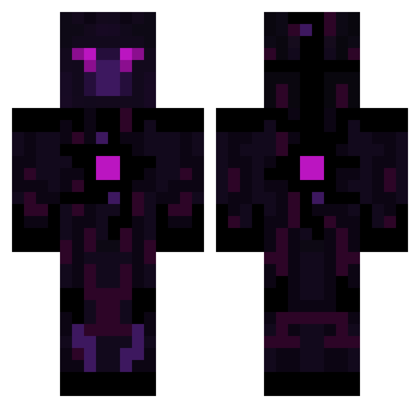 Unsketchable Minecraft skin, front and back view