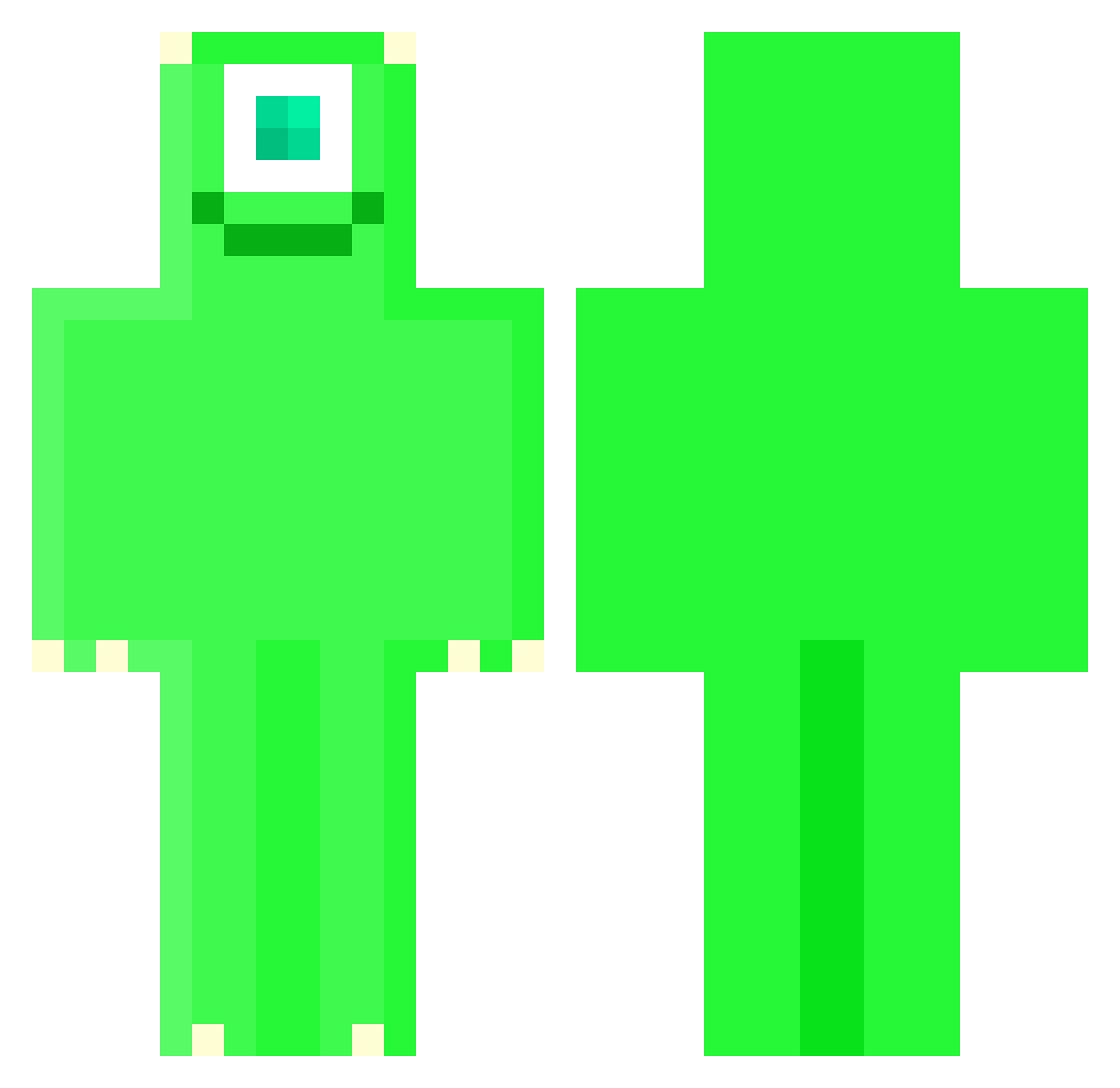 Luiriio Minecraft skin, front and back view