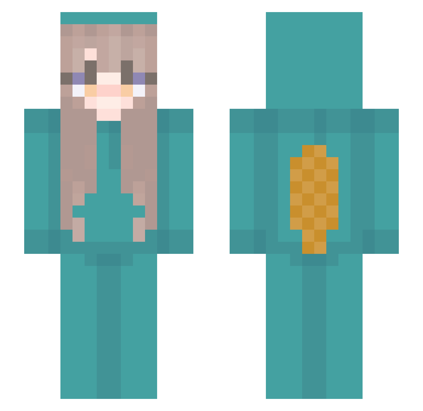 aklsjhaweuifbuas Minecraft skin, front and back view