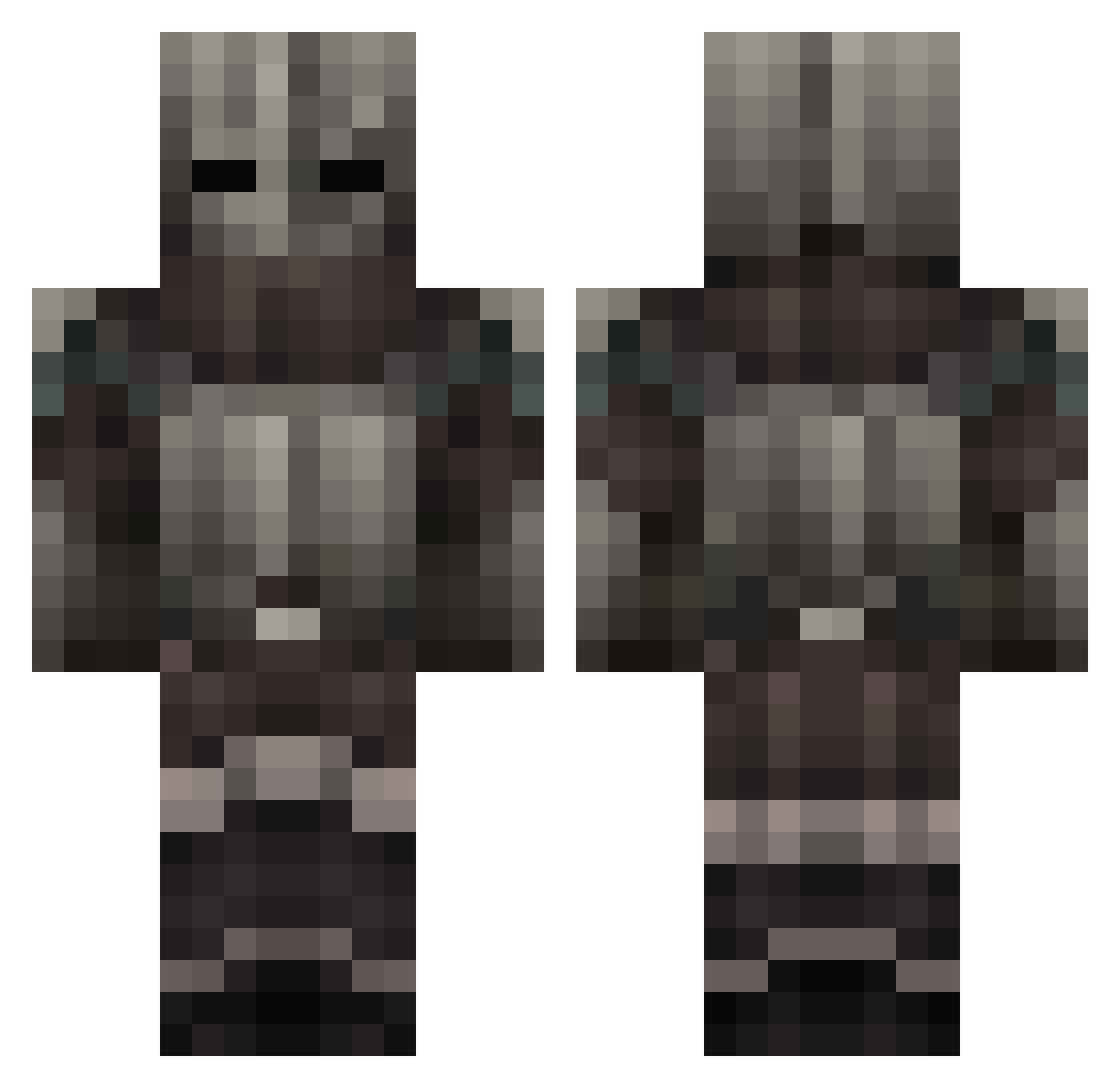 SilvertonGold Minecraft skin, front and back view