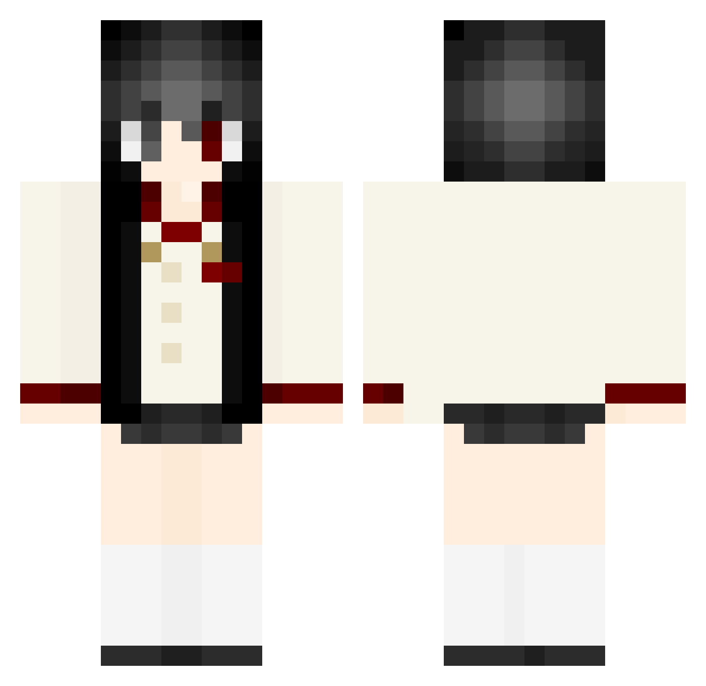 MrYuki Minecraft skin, front and back view