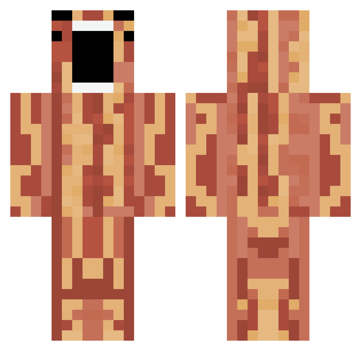 BaconMan15 Minecraft skin, front and back view