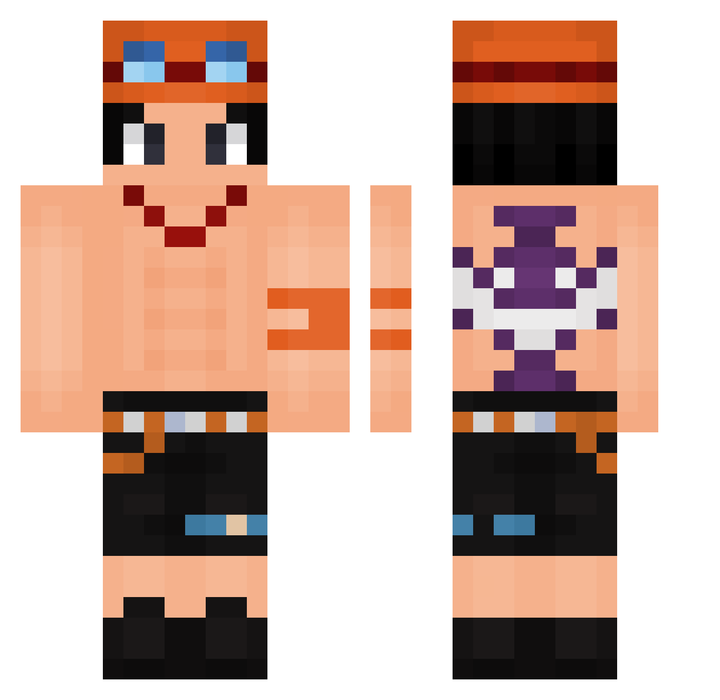 Dav1d223 Minecraft skin, front and back view