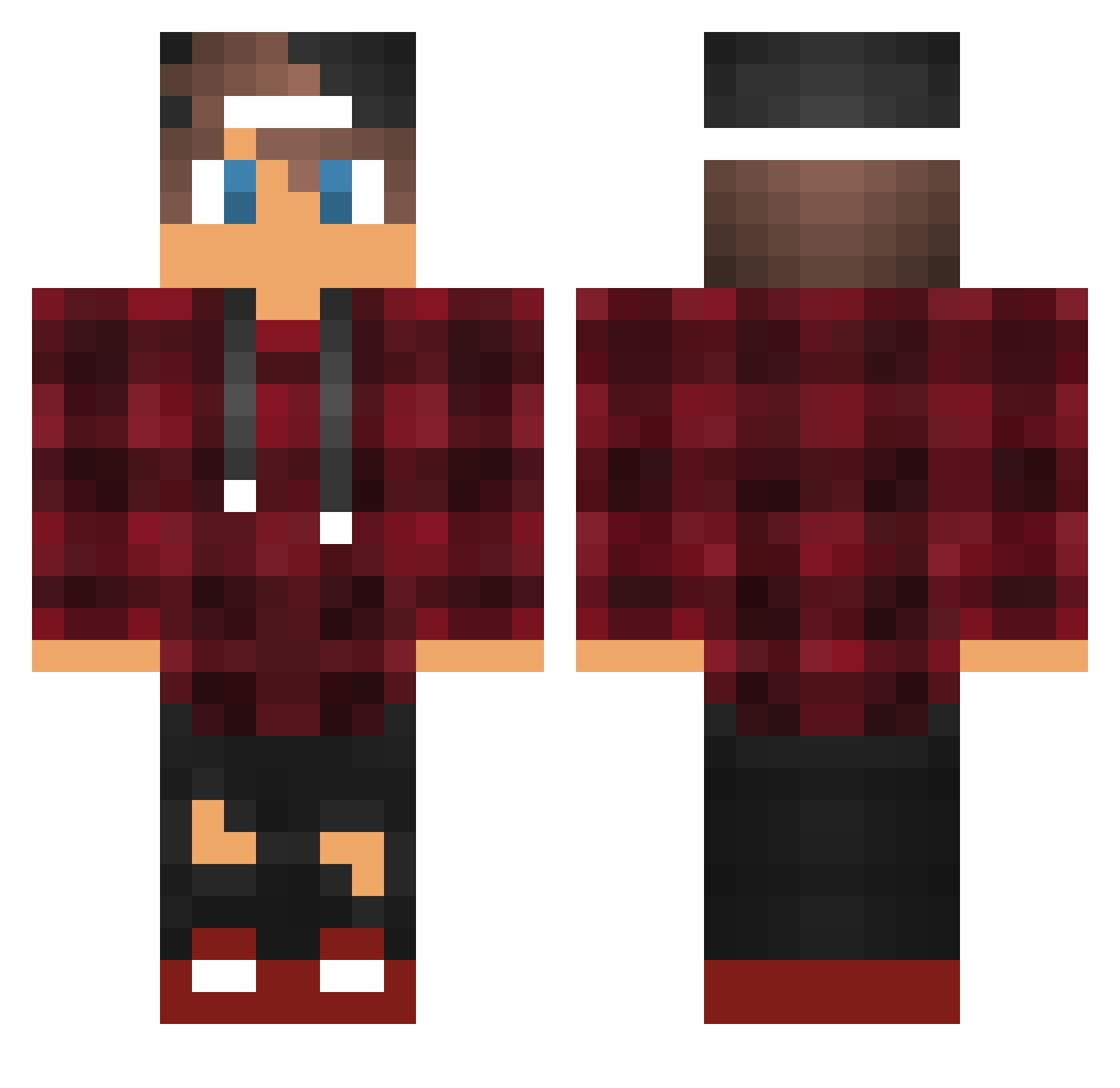 SparkIsGone Minecraft skin, front and back view