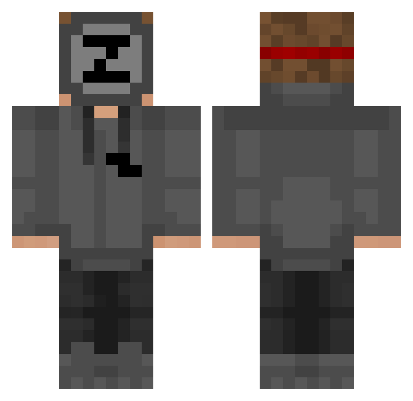 Zet000 Minecraft skin, front and back view