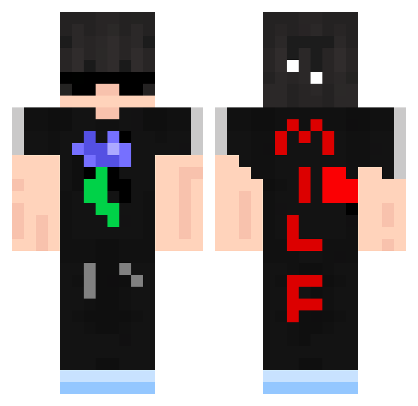SoulStream Minecraft skin, front and back view