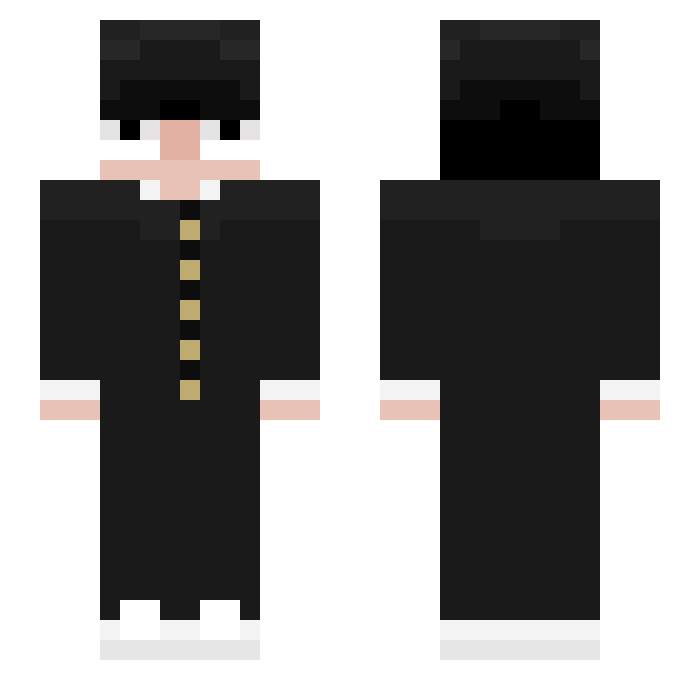 xxxmilksteak Minecraft skin, front and back view