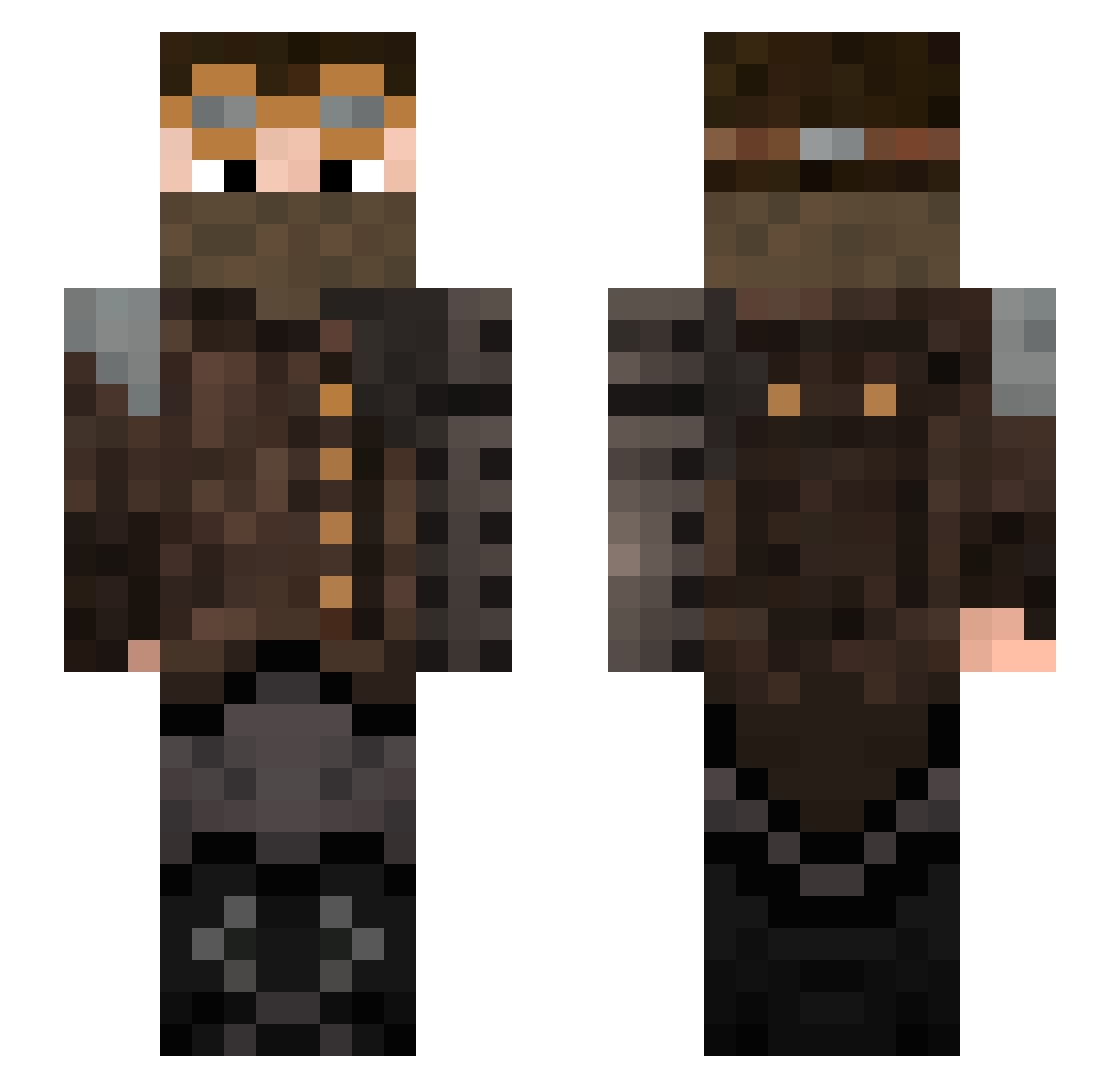 Yorrie Minecraft skin, front and back view
