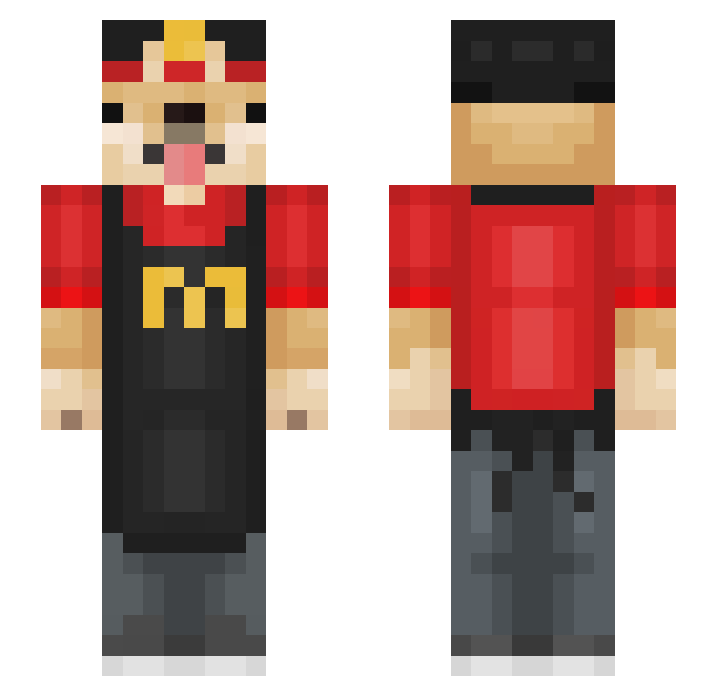 woofer Minecraft skin, front and back view