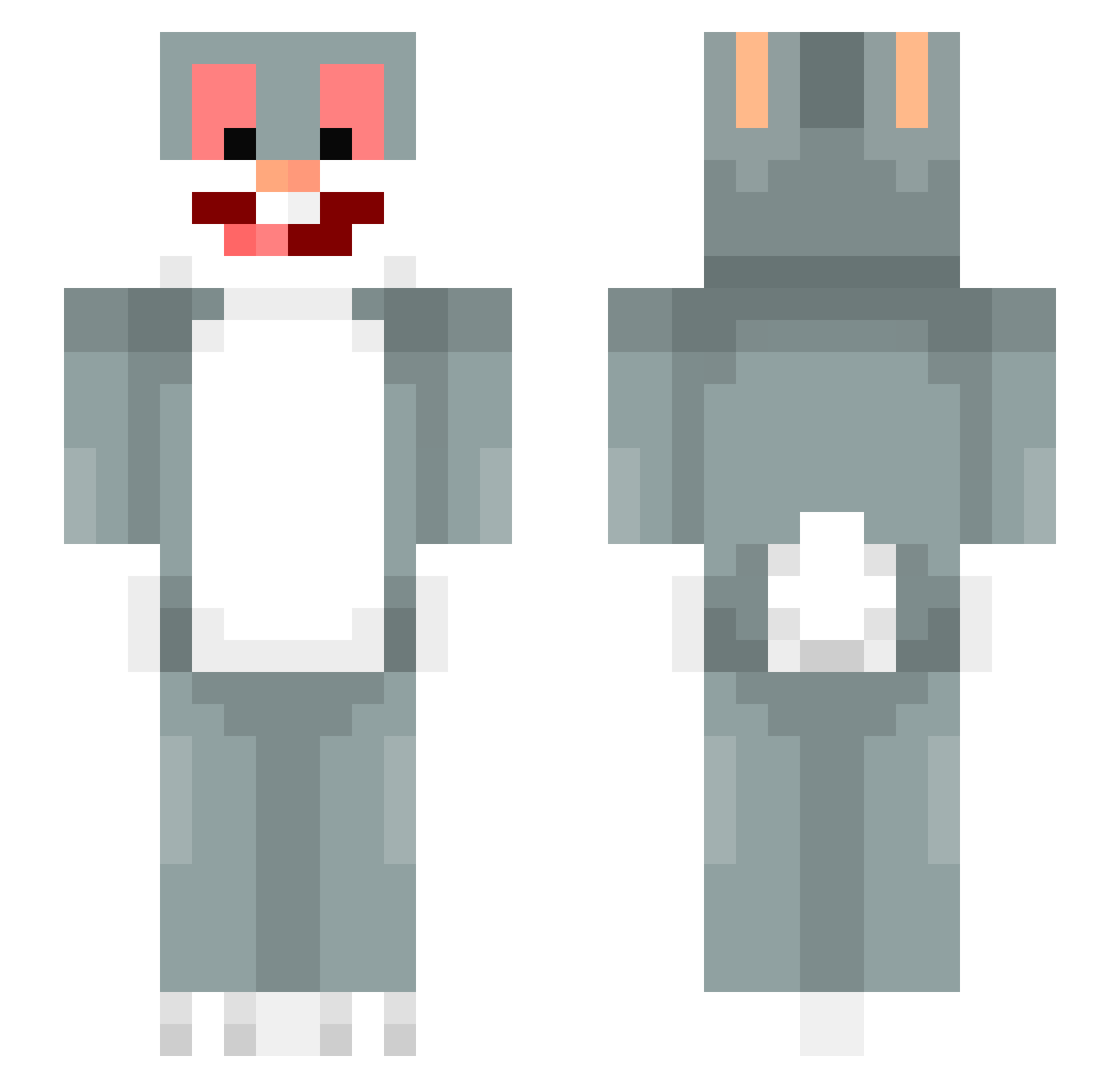 Mysznakawie Minecraft skin, front and back view
