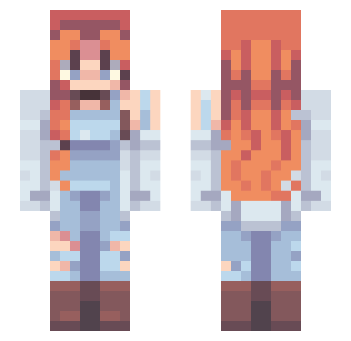 Winteraven_22 Minecraft skin, front and back view