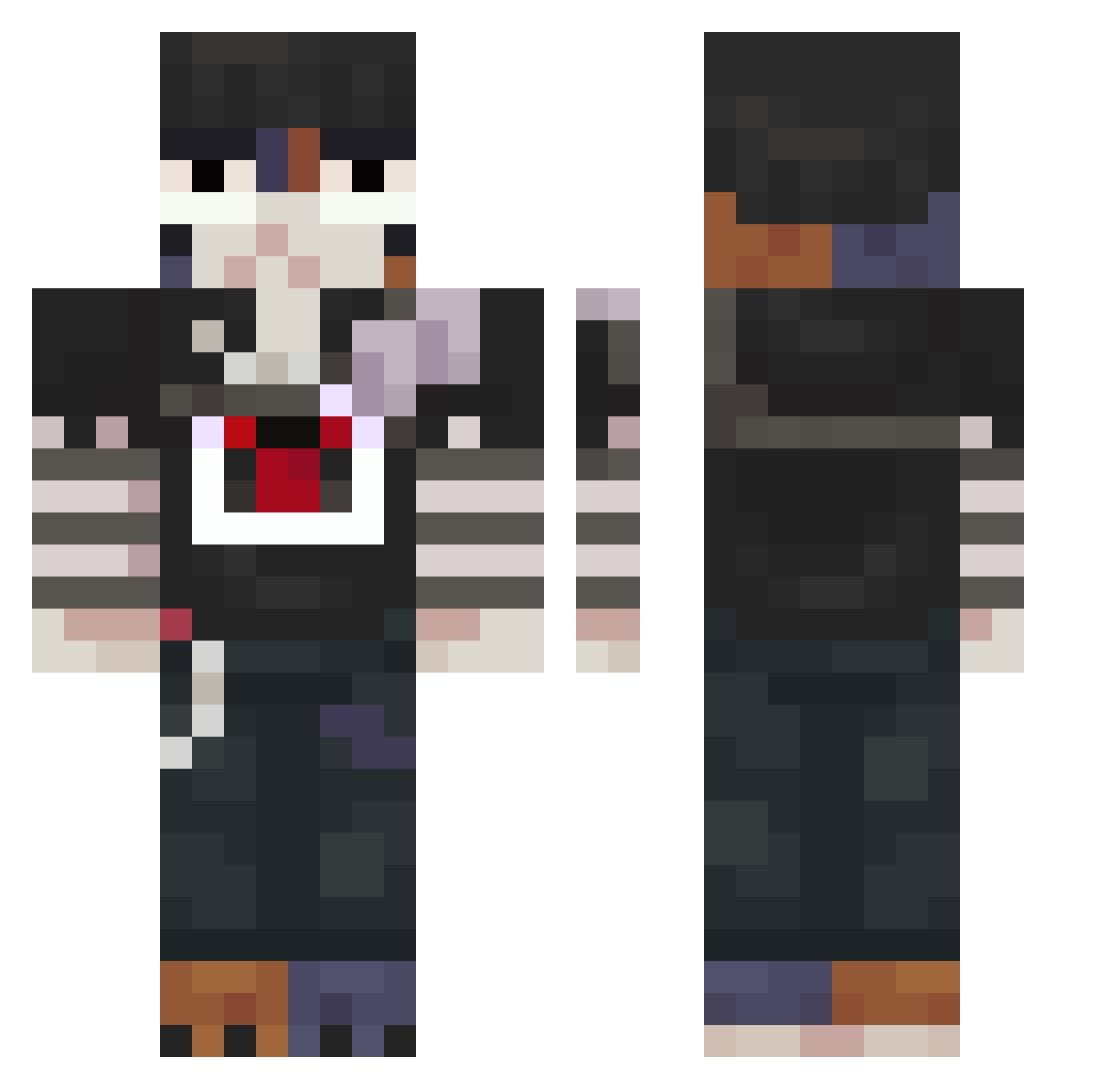 Zephuinji Minecraft skin, front and back view