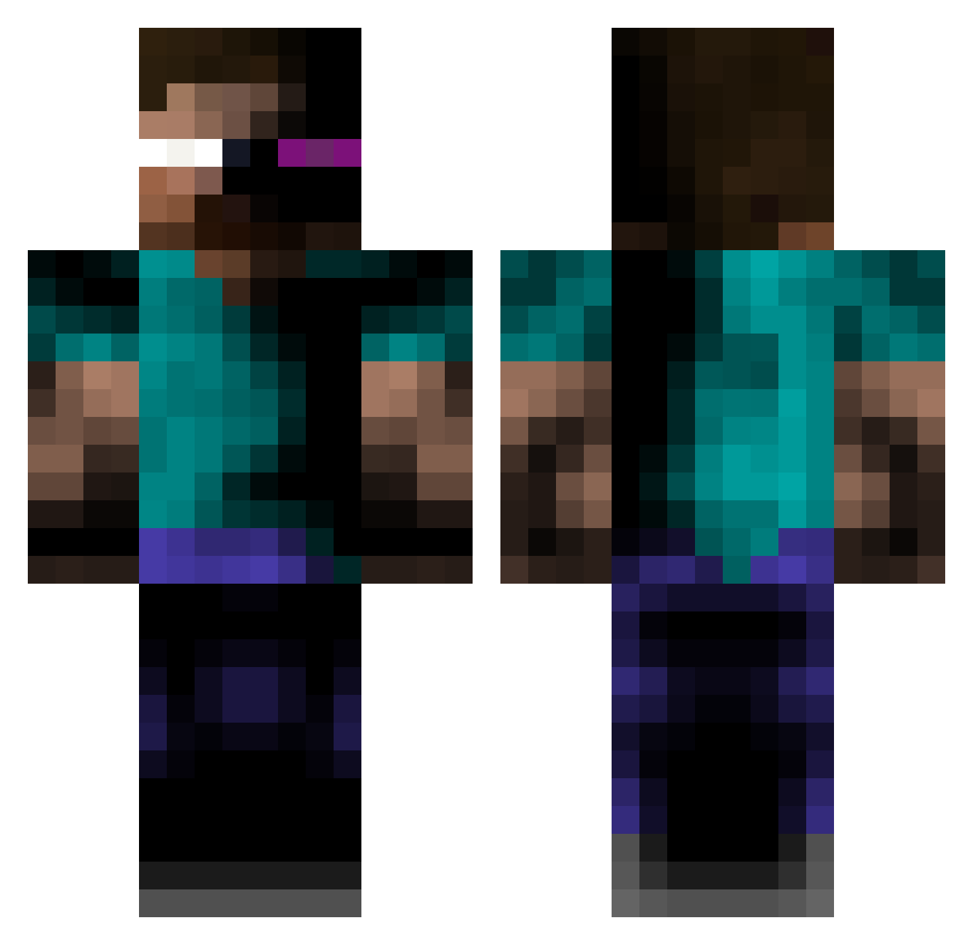 Windowman1520 Minecraft skin, front and back view