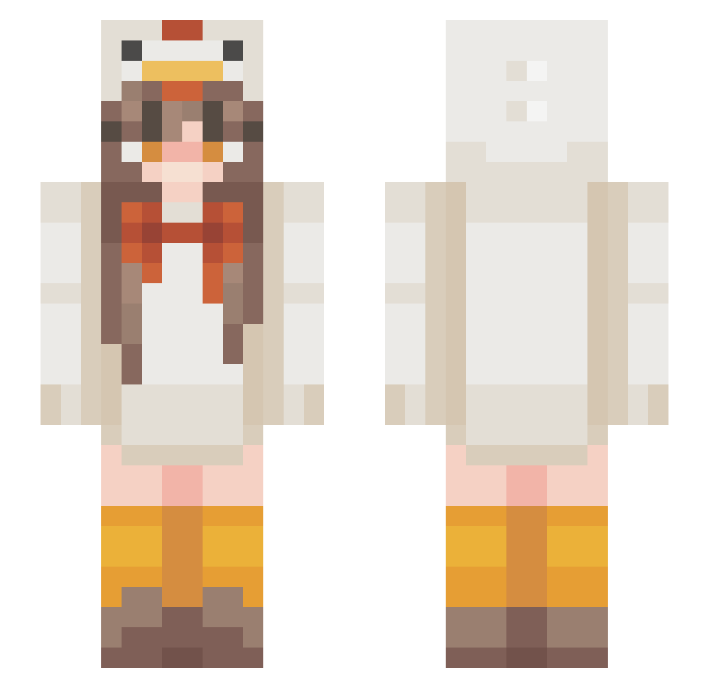 Auriflorus Minecraft skin, front and back view
