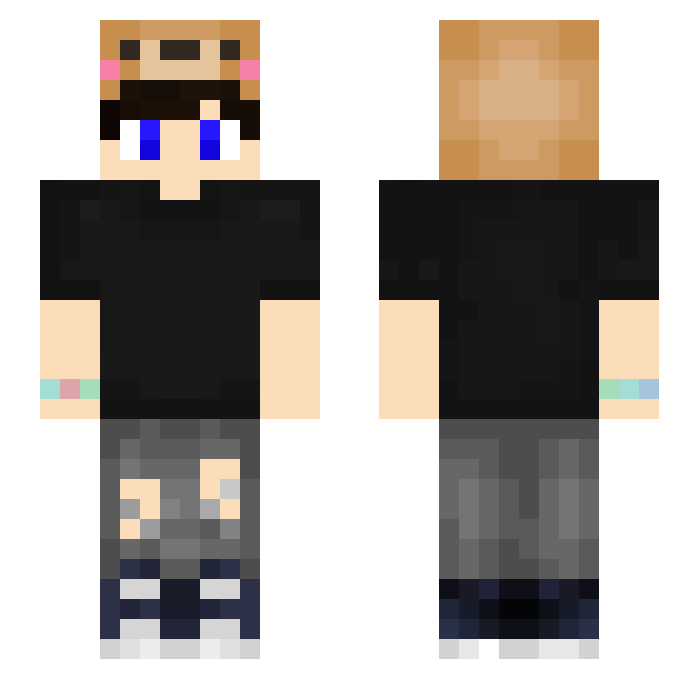 Zekuun Minecraft skin, front and back view