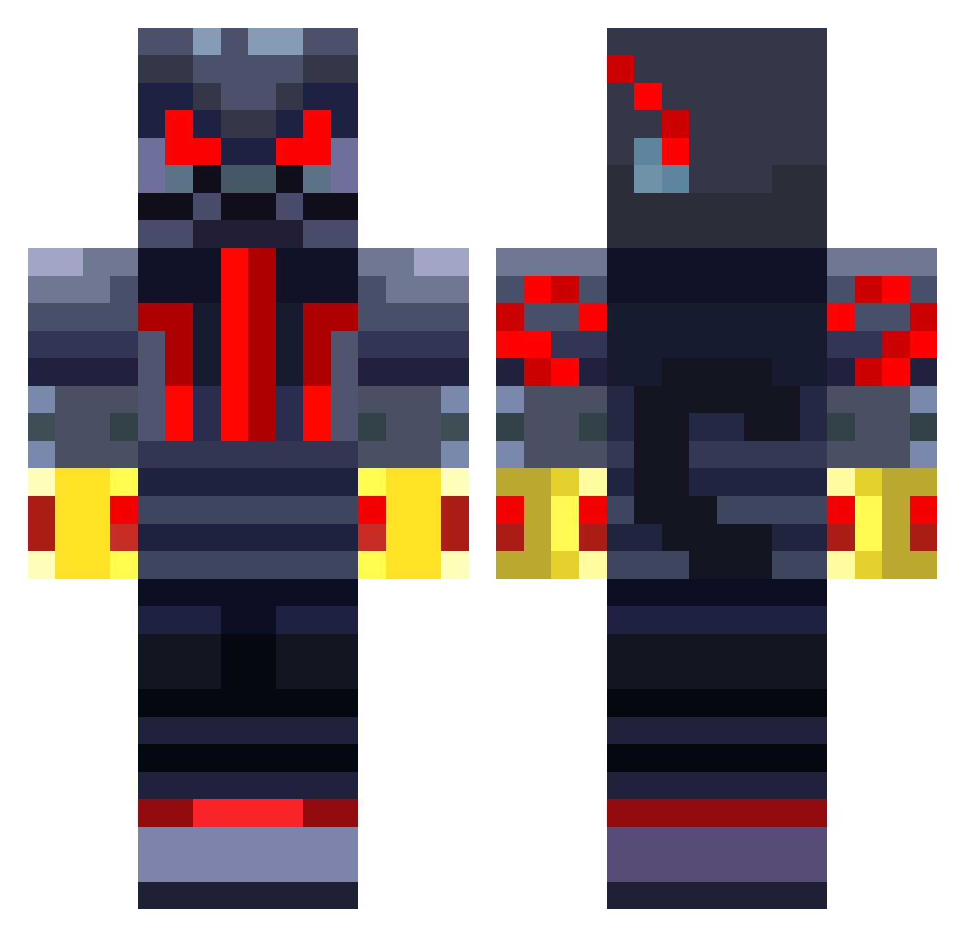 aaaaaoka Minecraft skin, front and back view