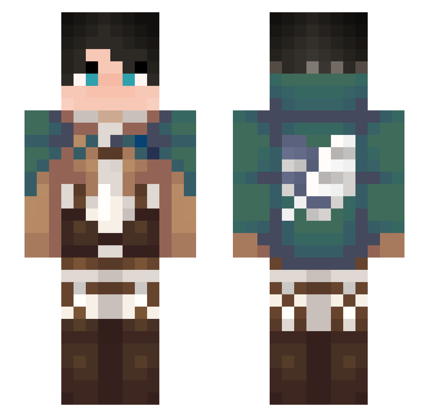 P1rogov Minecraft skin, front and back view