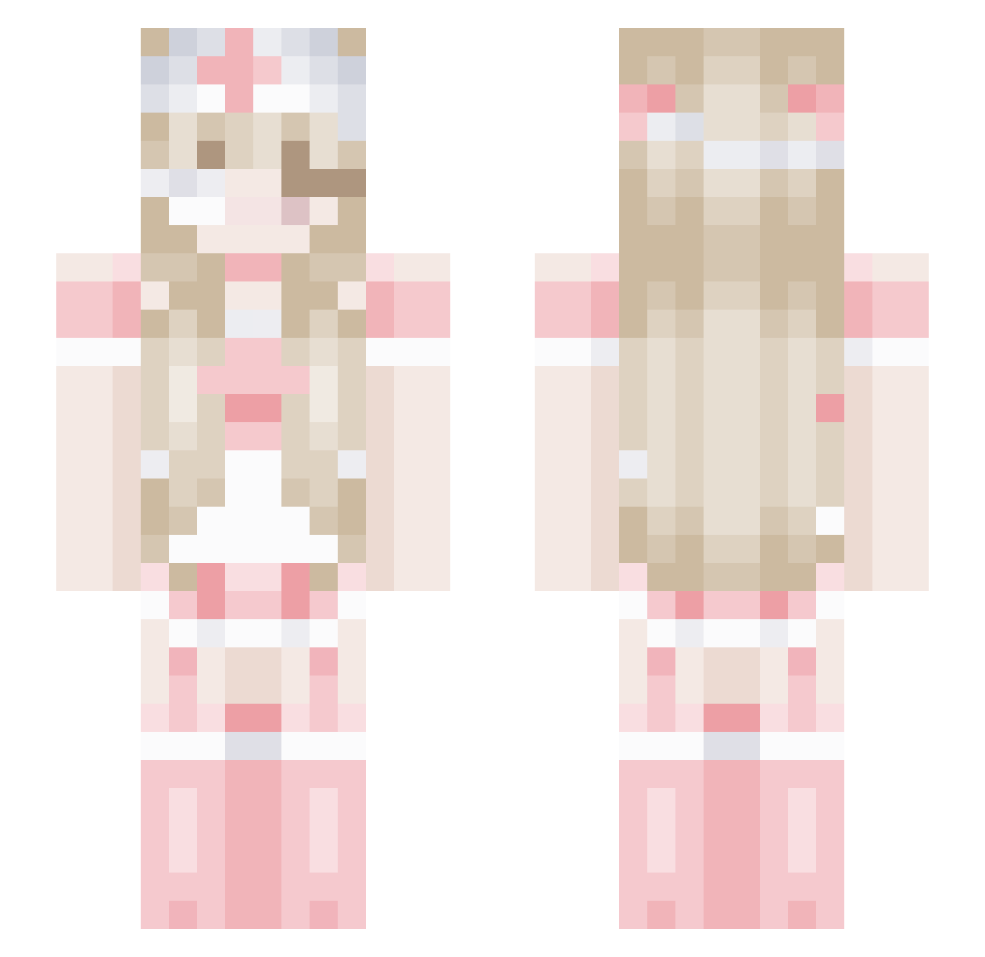 xb3tty Minecraft skin, front and back view