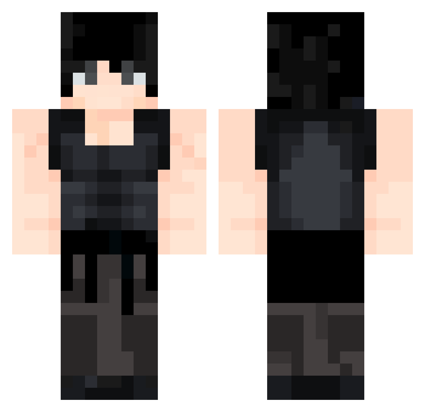 SoSkfi Minecraft skin, front and back view