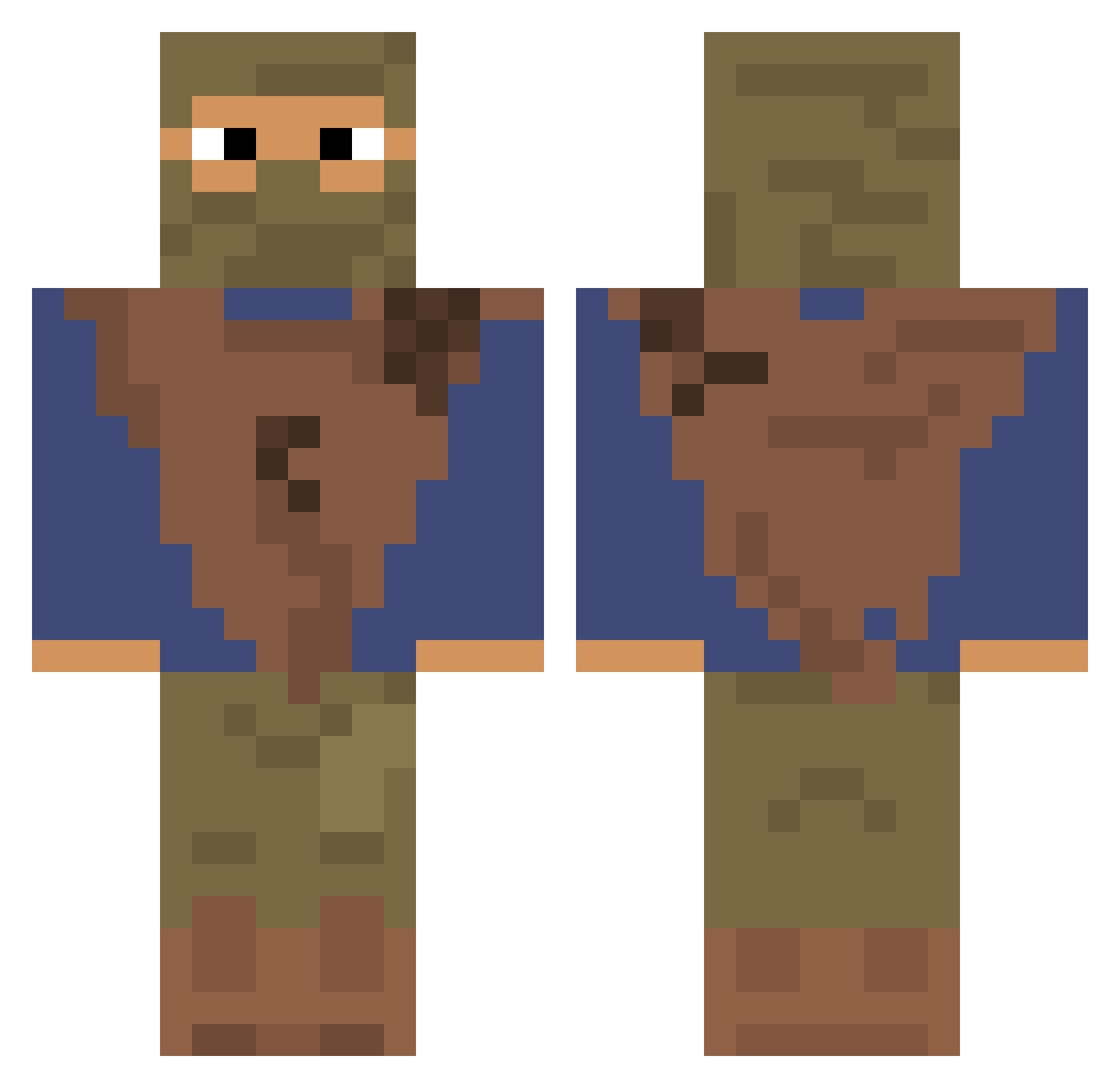 BoosterCookie12 Minecraft skin, front and back view