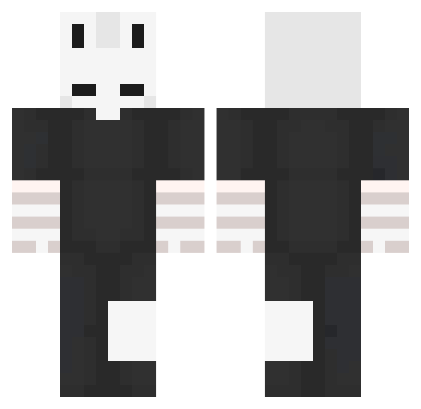 AcuarioLF Minecraft skin, front and back view