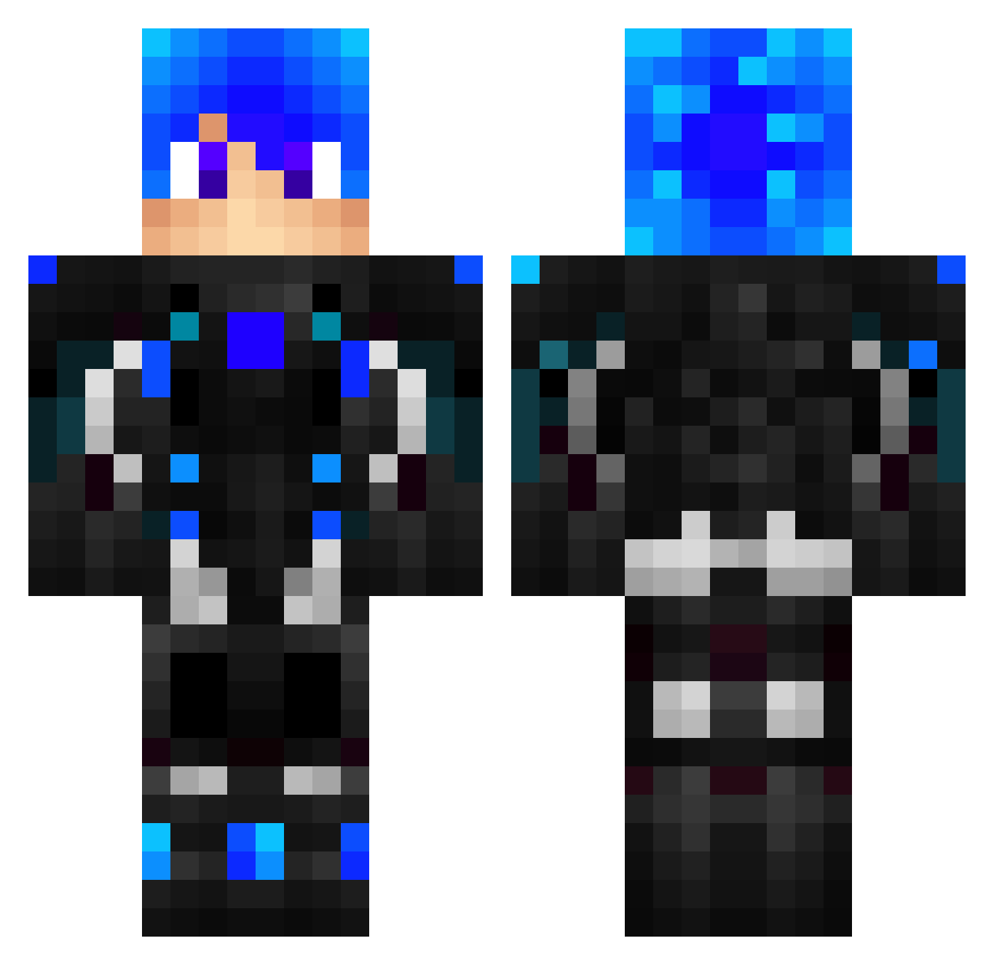 Saki_404 Minecraft skin, front and back view