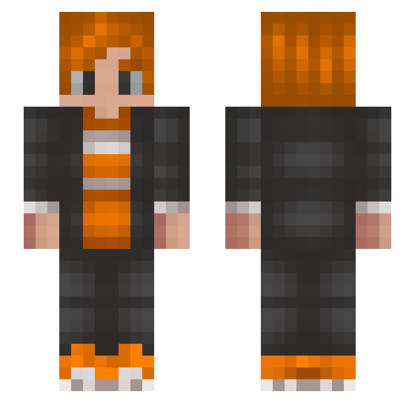 RS755 Minecraft skin, front and back view