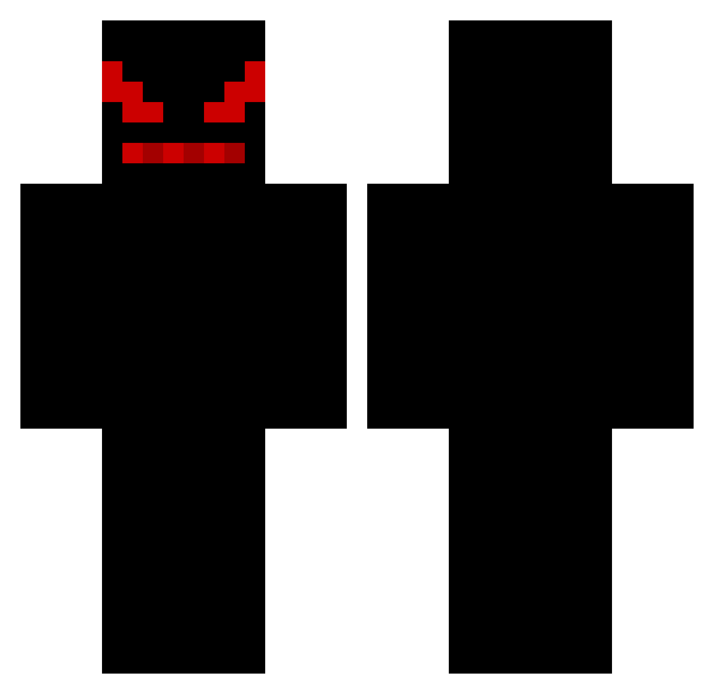 Plebskii Minecraft skin, front and back view