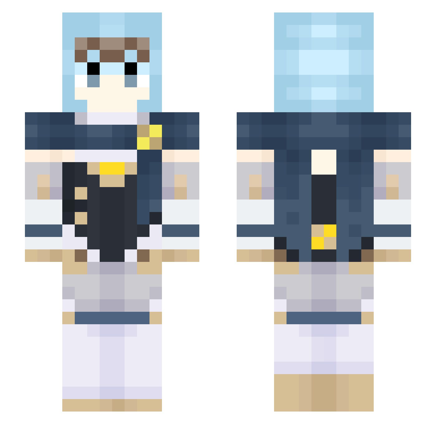 Maybe127 Minecraft skin, front and back view