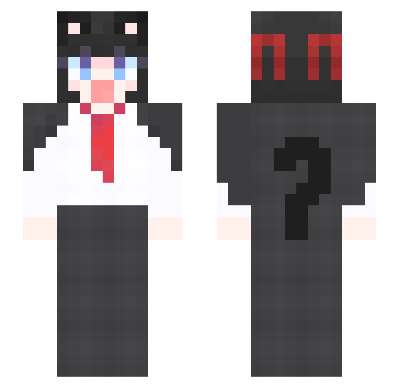 sunH4 Minecraft skin, front and back view
