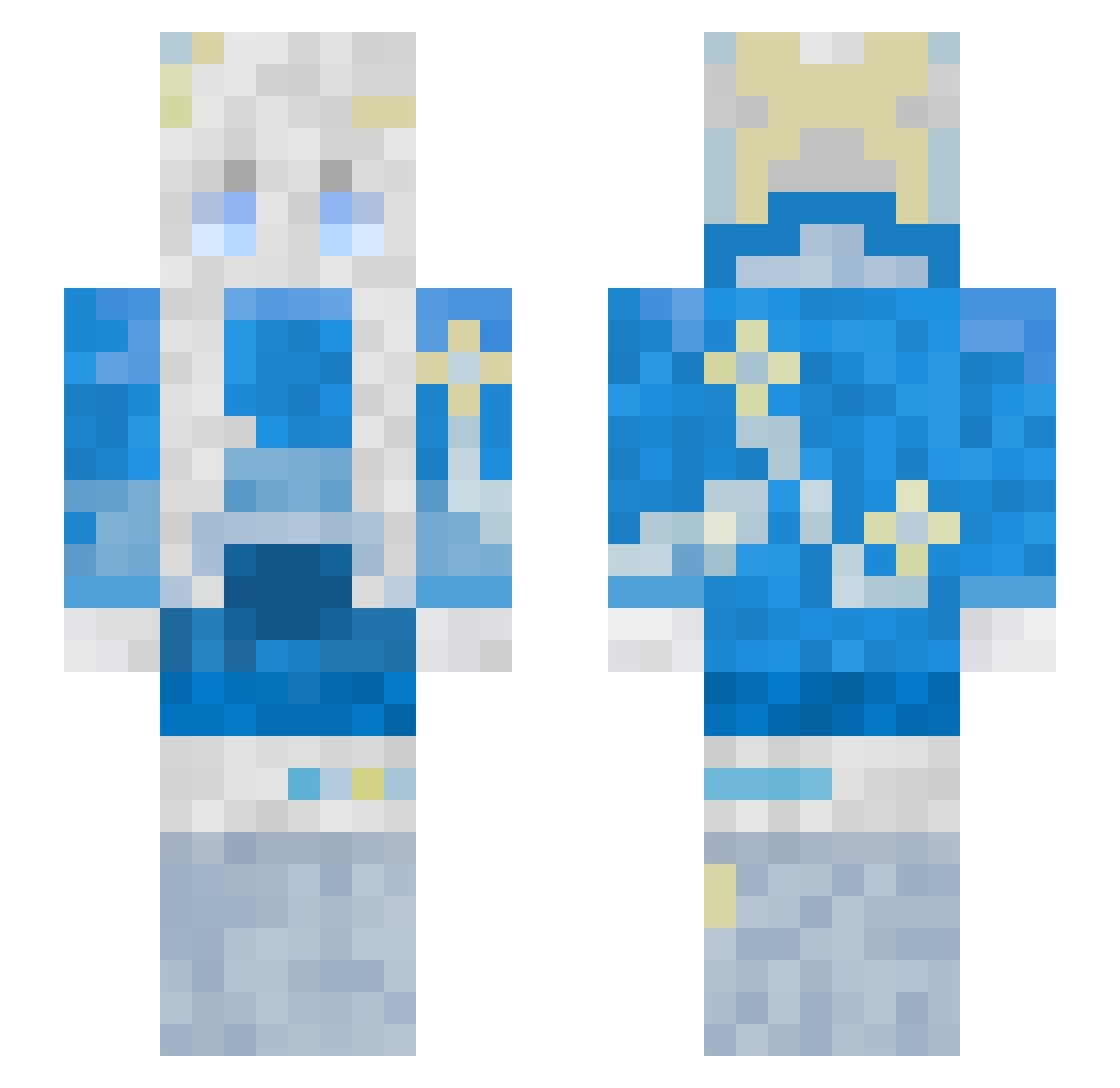 Aaden1034 Minecraft skin, front and back view