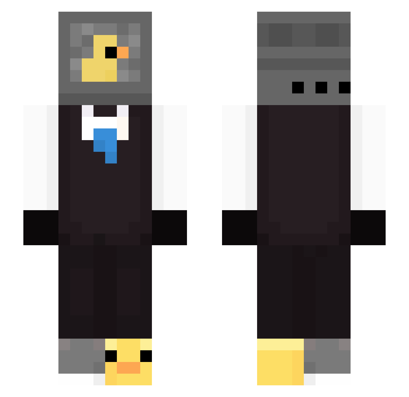 Themilkmansbride Minecraft skin, front and back view