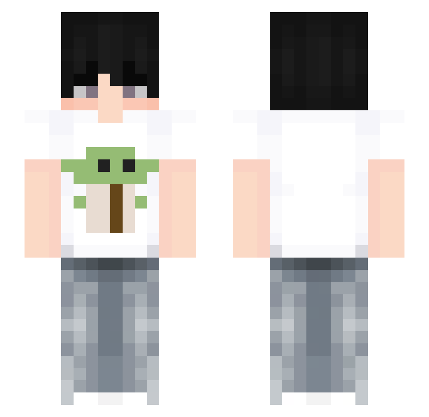 iMSILVER7 Minecraft skin, front and back view