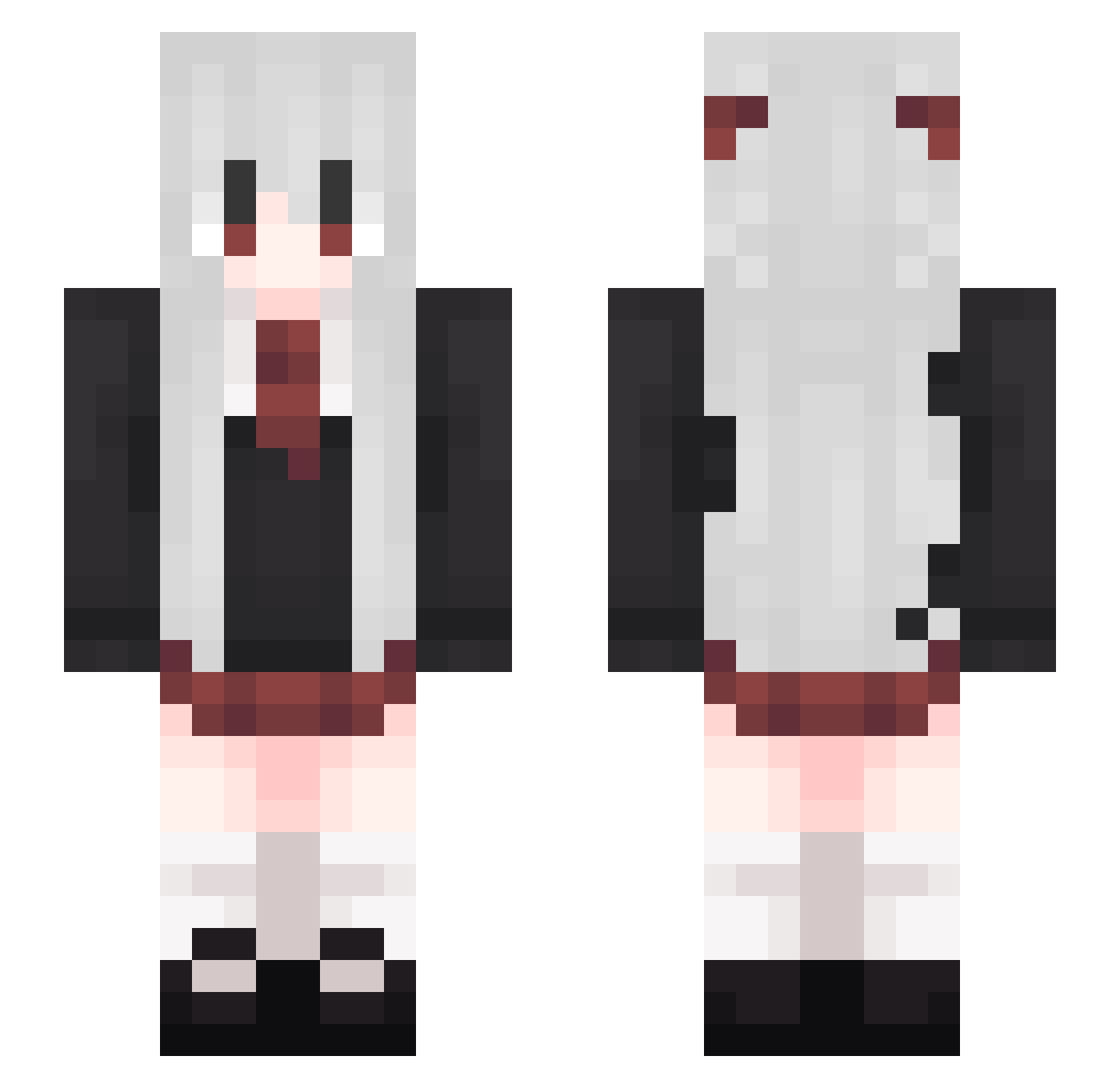 dcspacito Minecraft skin, front and back view