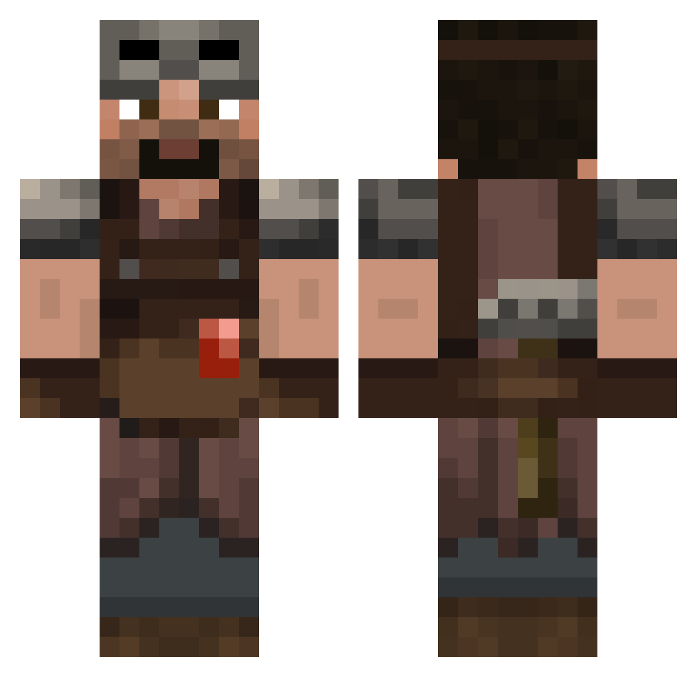 Simetri Minecraft skin, front and back view