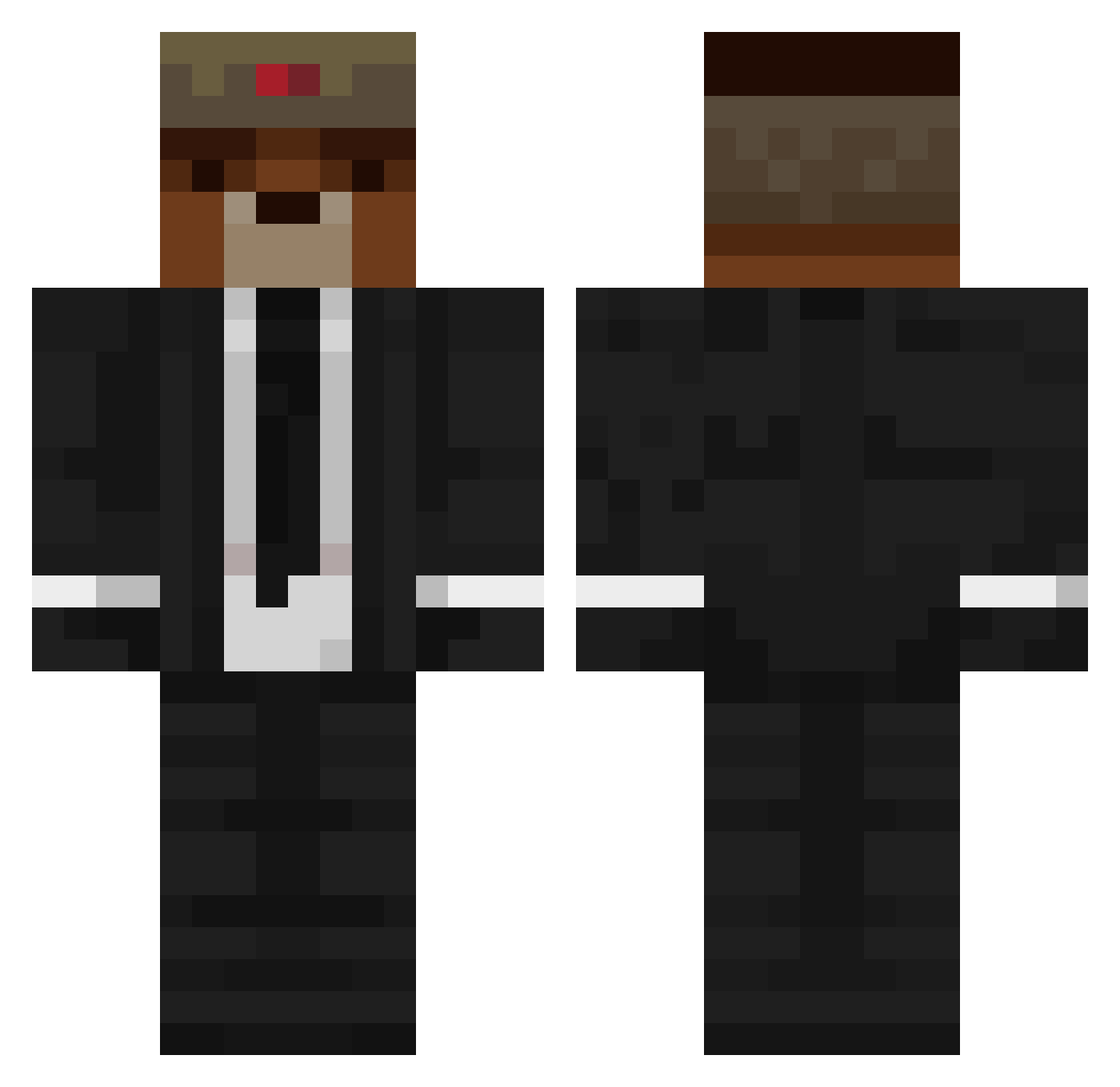 KiwwiHD Minecraft skin, front and back view