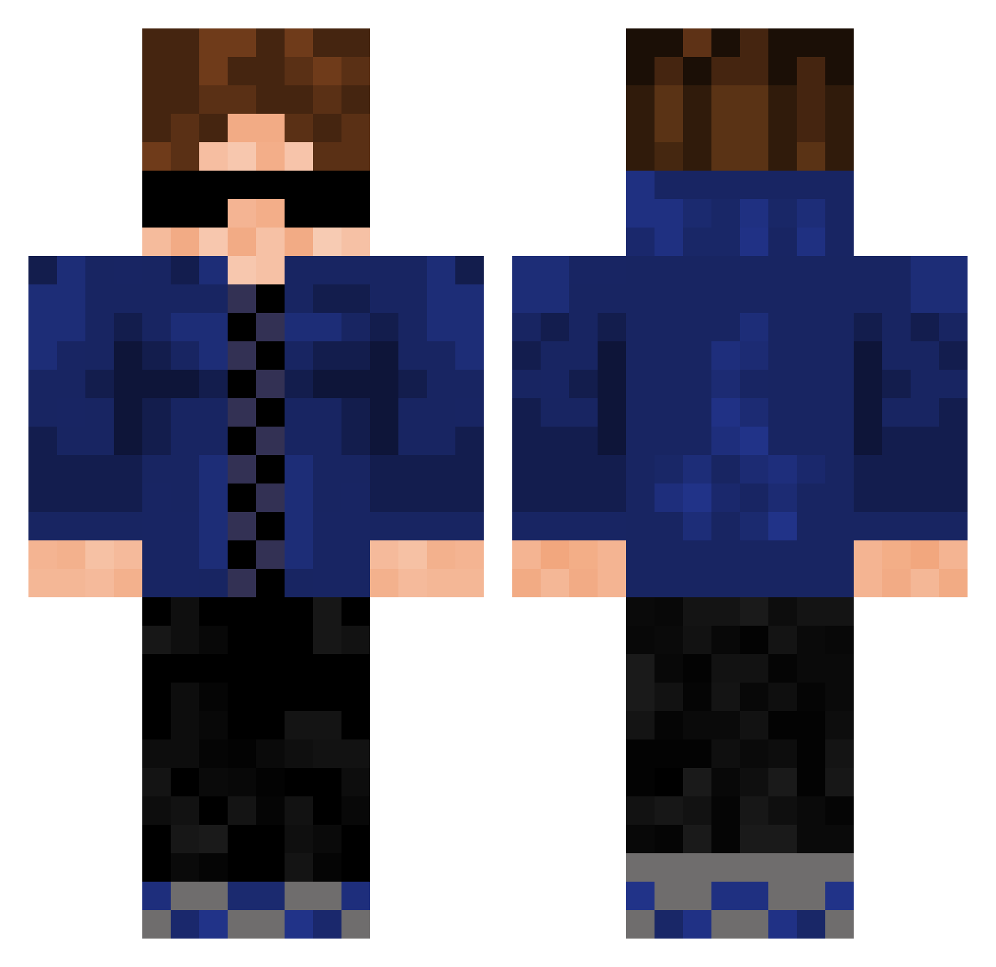 Theosva17 Minecraft skin, front and back view