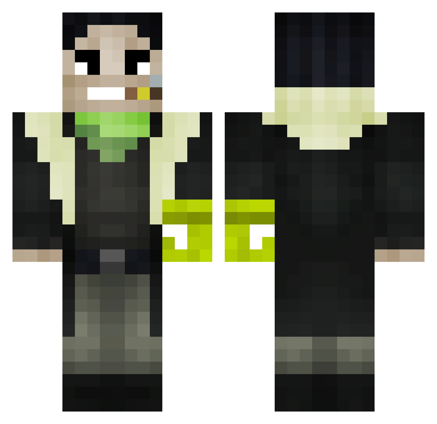 TavZHz Minecraft skin, front and back view