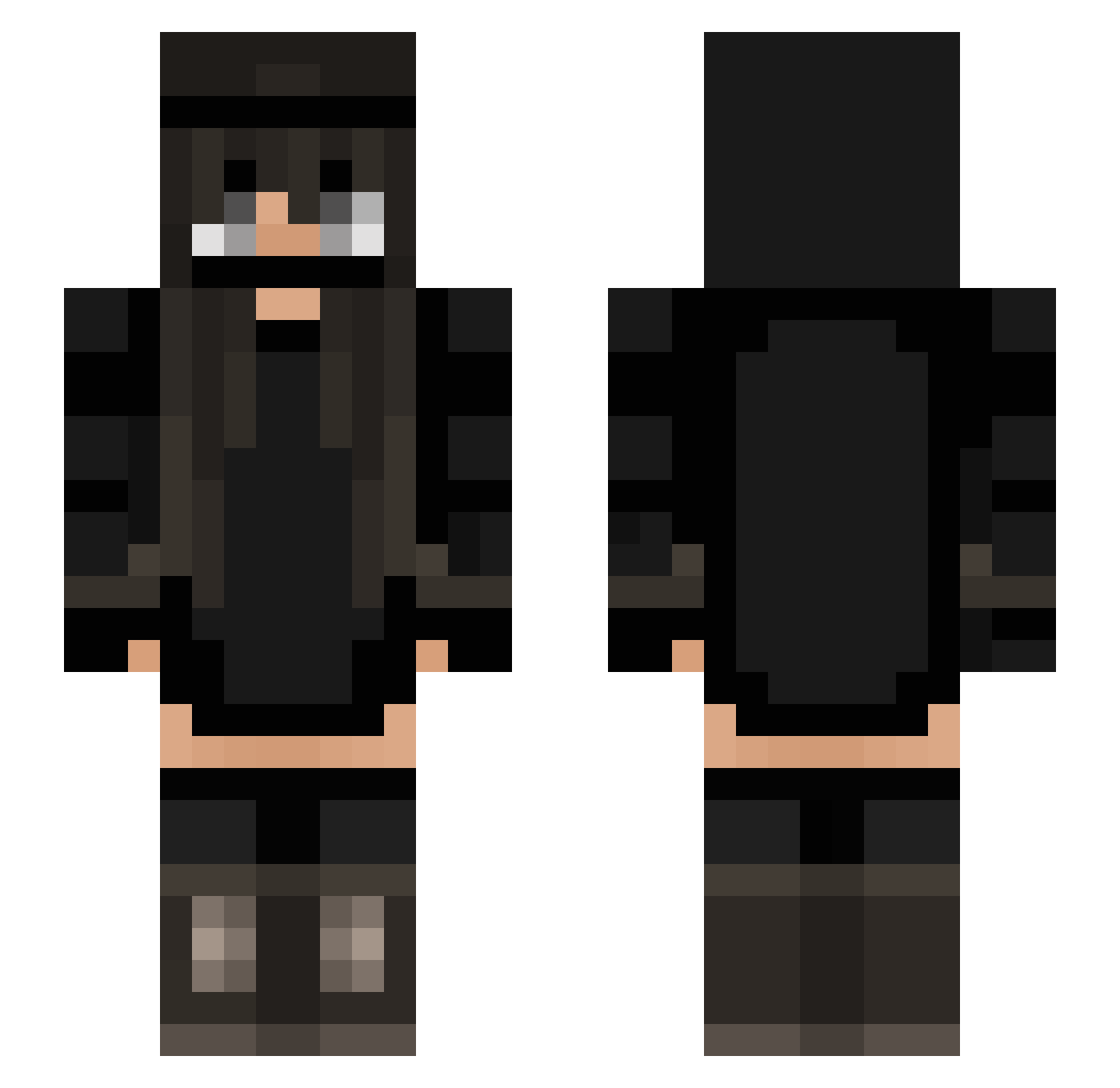 PandaBaby1130 Minecraft skin, front and back view