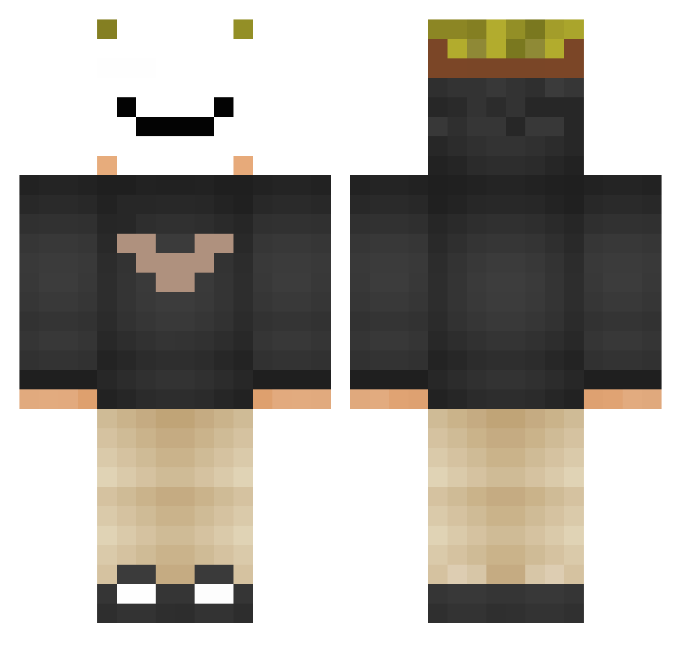 OliverGF Minecraft skin, front and back view