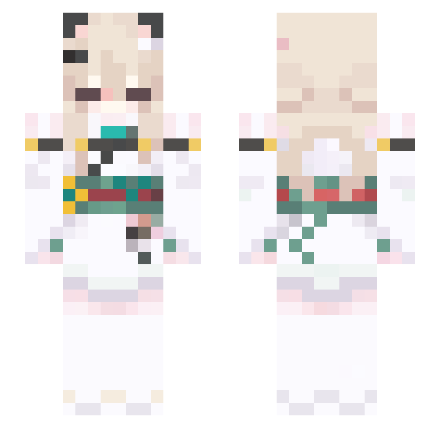 lexis16 Minecraft skin, front and back view